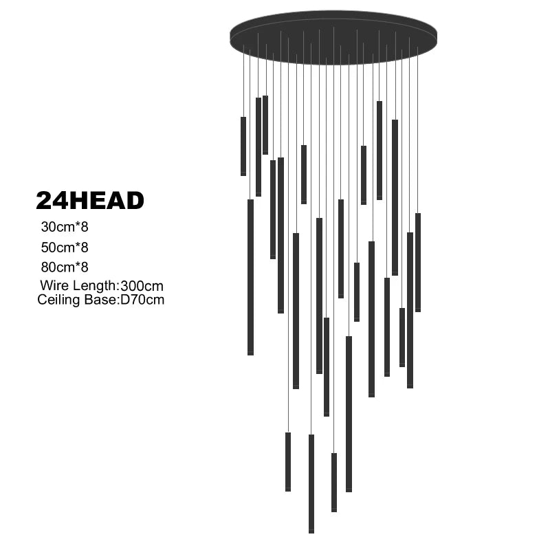 LED Chandeliers For Living Room Stairs, Modern Luxury Home Decoration, Villa Attic Ceiling Chandeliers, Hotel Interior Lighting