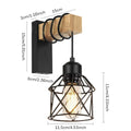 Nordic Creative Bedroom Bedside Lamp Personalized Solid Wood Wall Lamp Modern Simple Aisle Balcony Wrought Iron Light