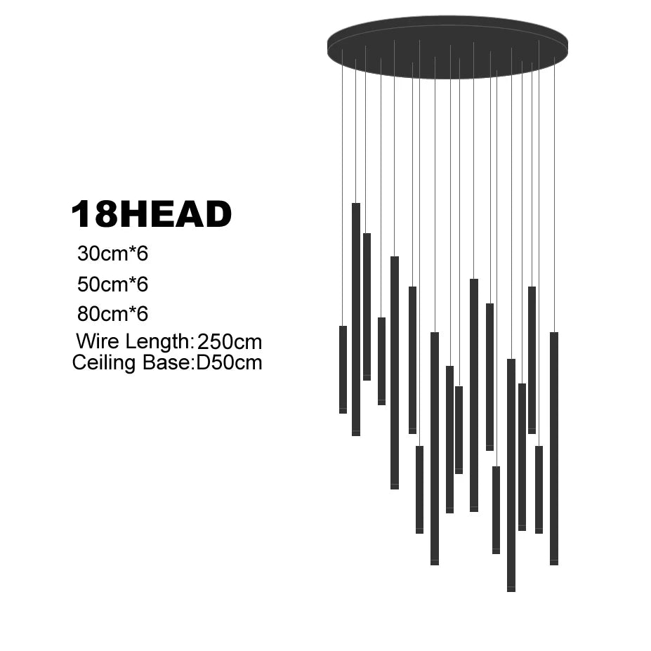LED Chandeliers For Living Room Stairs, Modern Luxury Home Decoration, Villa Attic Ceiling Chandeliers, Hotel Interior Lighting