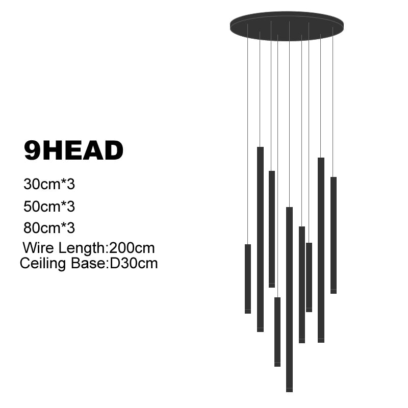 LED Chandeliers For Living Room Stairs, Modern Luxury Home Decoration, Villa Attic Ceiling Chandeliers, Hotel Interior Lighting