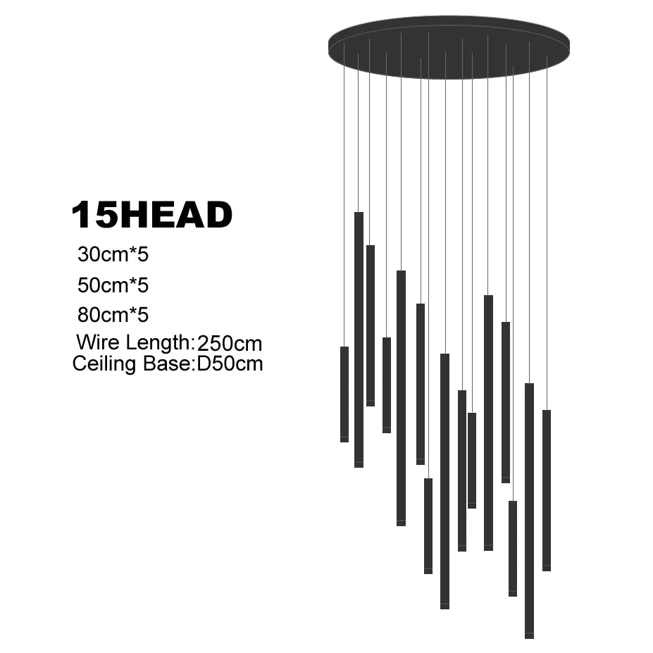 LED Chandeliers For Living Room Stairs, Modern Luxury Home Decoration, Villa Attic Ceiling Chandeliers, Hotel Interior Lighting