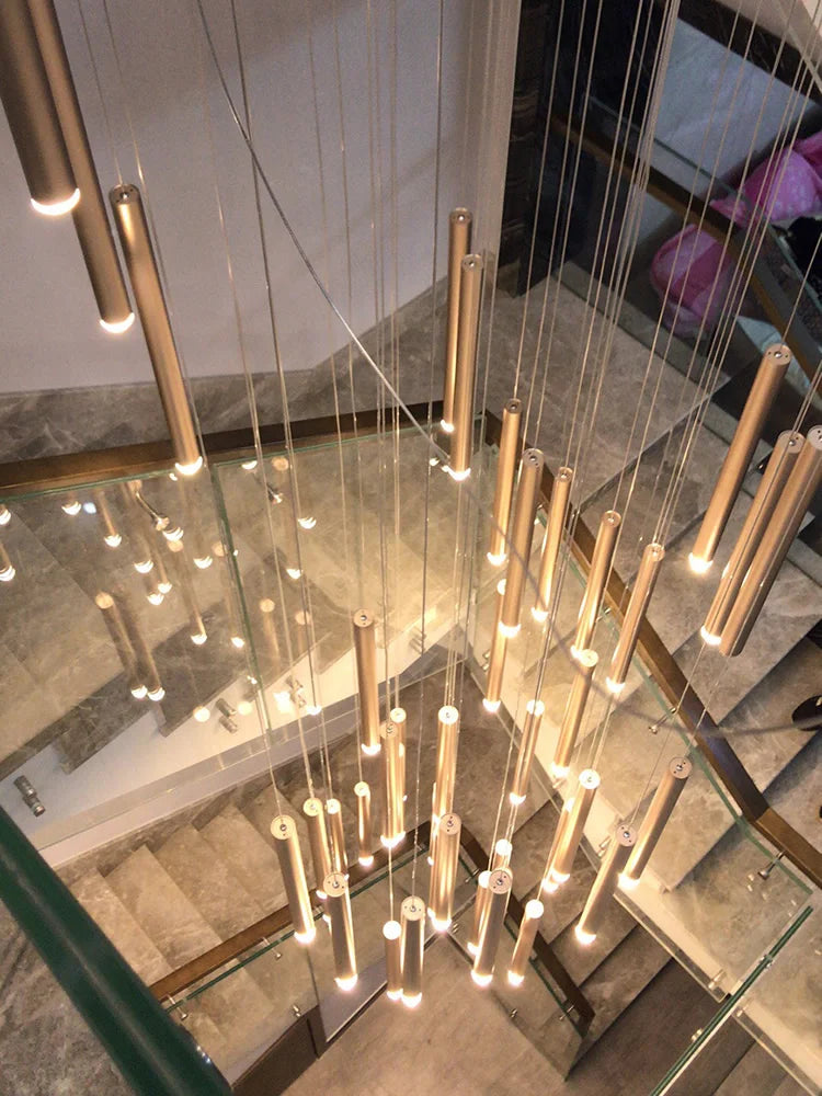 LED Chandeliers For Living Room Stairs, Modern Luxury Home Decoration, Villa Attic Ceiling Chandeliers, Hotel Interior Lighting