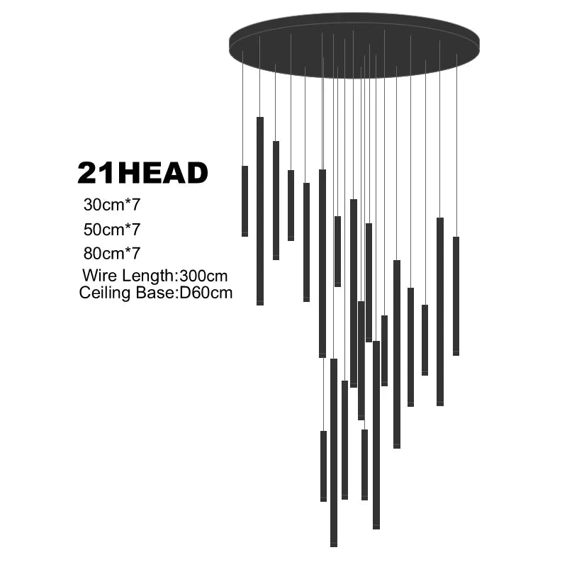 LED Chandeliers For Living Room Stairs, Modern Luxury Home Decoration, Villa Attic Ceiling Chandeliers, Hotel Interior Lighting