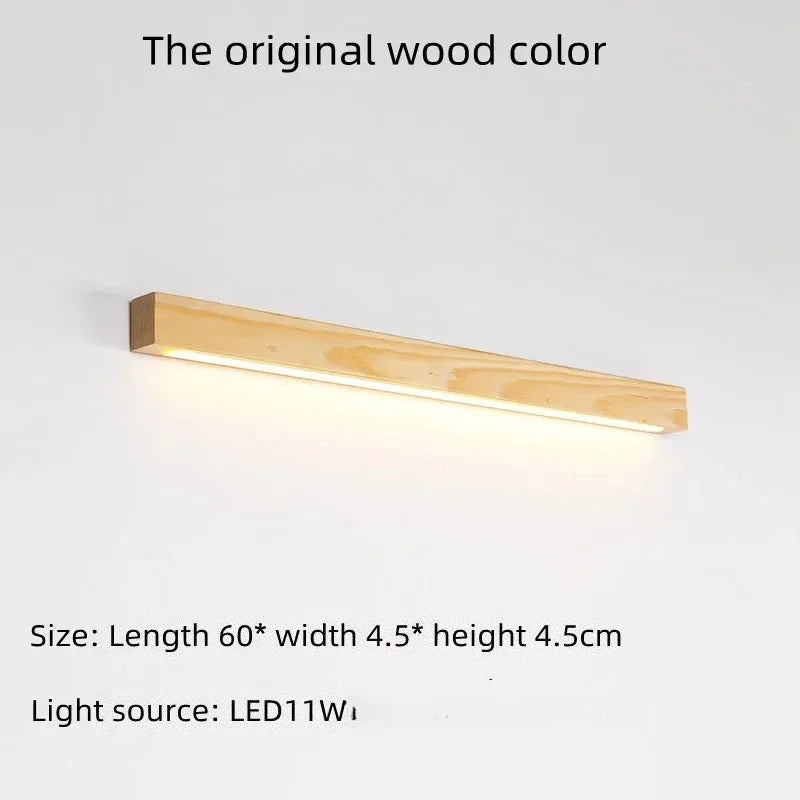 Minimalist Wooden Wall Lights LED Long Strip Design Room Background Wall Night Lamp for Bedroom Balcony Corridor Lighting
