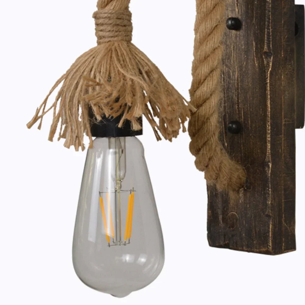 Industrial Wall Sconce, Vintage Metal Wood Light, Rustic Farmhouse Black Wall Lamp for Dining Room Bedroom Indoor