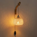 Bamboo Lantern Wall Lamp Natural Rattan Wicker E27 Chandeliers Hand-Woven Bamboo Room Decor Lampshades Wall Light Fixtures