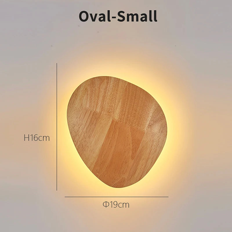 Nordic LED Wall Light Modern Original LED Circular Wooden Wall Light Personalized Bedside Bedroom Staircase Wall Hanging Light