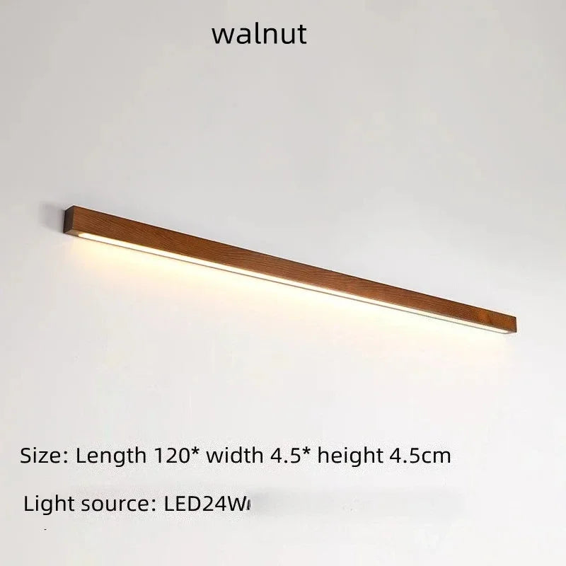 Minimalist Wooden Wall Lights LED Long Strip Design Room Background Wall Night Lamp for Bedroom Balcony Corridor Lighting