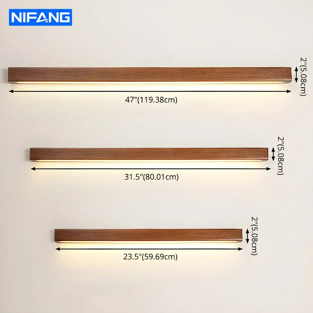 Minimalist Wooden Wall Lights LED Long Strip Design Room Background Wall Night Lamp for Bedroom Balcony Corridor Lighting