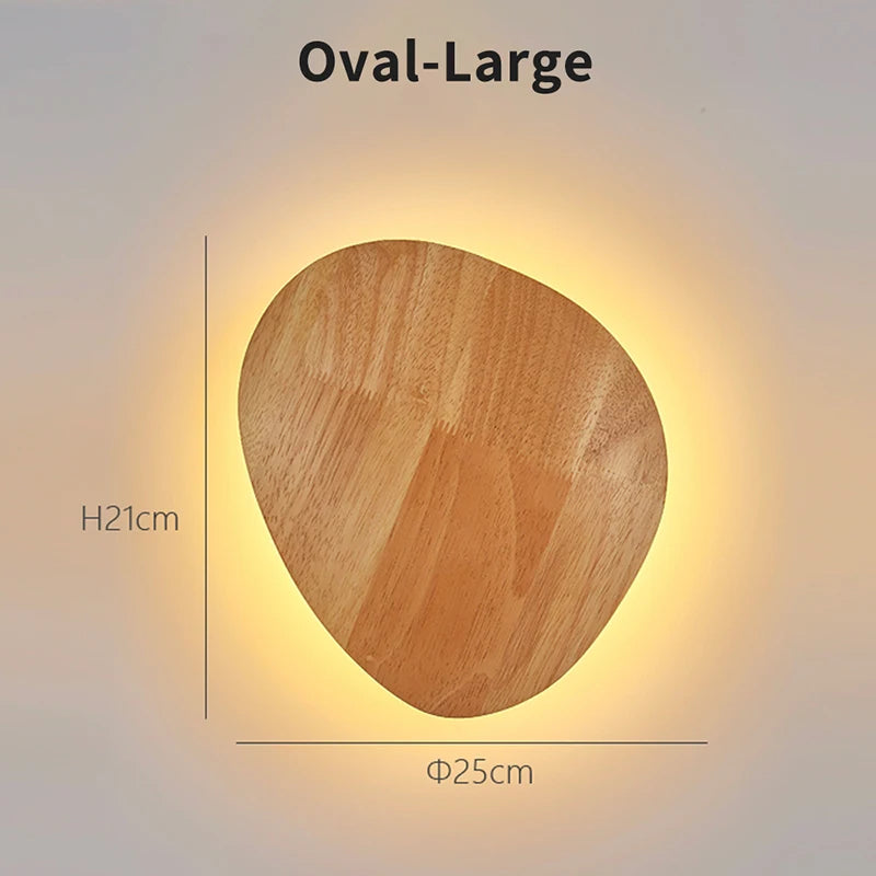 Nordic LED Wall Light Modern Original LED Circular Wooden Wall Light Personalized Bedside Bedroom Staircase Wall Hanging Light